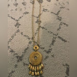 Gold Stella & Dot medallion necklace